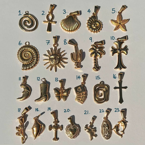Wholesale Pendant Necklace Stainless Steel Titanium Steel Cross Starfish Electroplating Ocean Element Beach Style Unisex Twelve Constellations