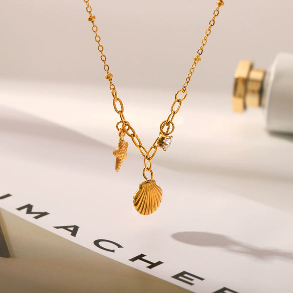 Wholesale Pendant Necklace Stainless Steel Titanium Steel Drill Animal Zodiac Style Set With Diamonds For Women