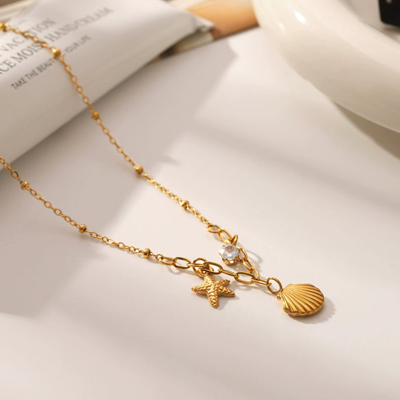 Wholesale Pendant Necklace Stainless Steel Titanium Steel Drill Animal Zodiac Style Set With Diamonds For Women