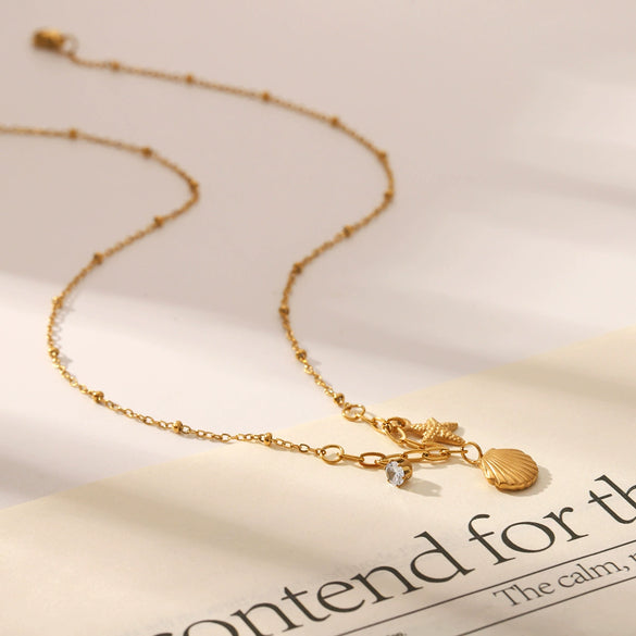Wholesale Pendant Necklace Stainless Steel Titanium Steel Drill Animal Zodiac Style Set With Diamonds For Women