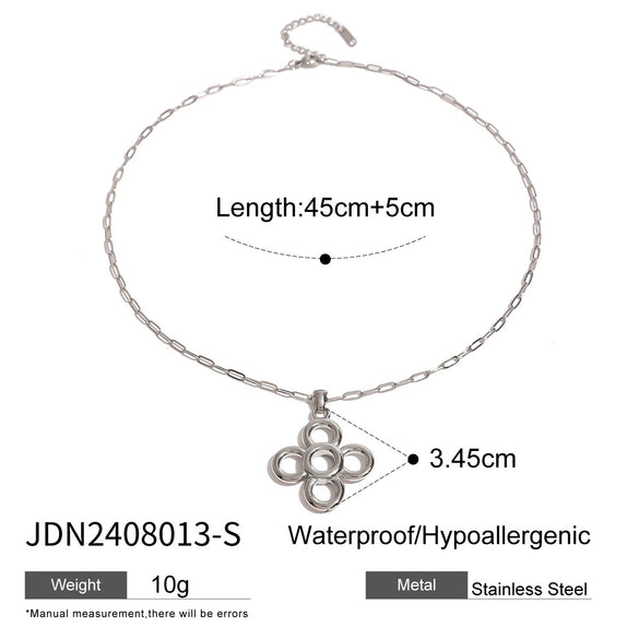 Wholesale Pendant Necklace Stainless Steel Titanium Steel Flower Circle Electroplated Jewelry