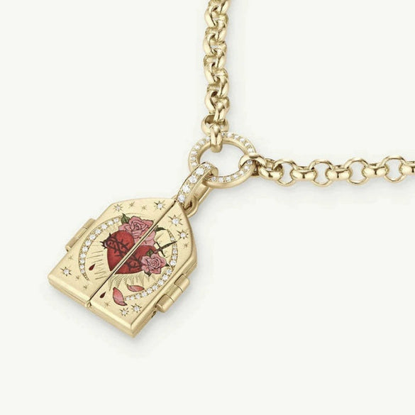Wholesale Pendant Necklace Stainless Steel Titanium Steel Geometric Handpainted Electroplated Women's