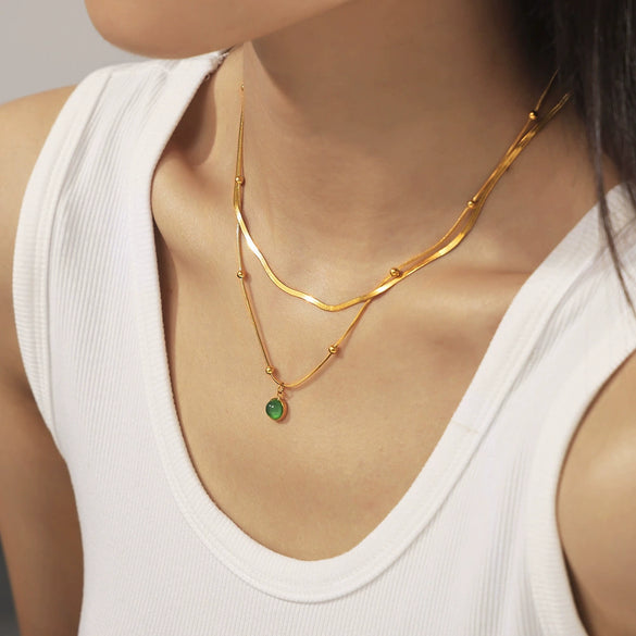 Wholesale Pendant Necklace Stainless Steel Titanium Steel Geometric 18K Gold Plated Light Luxury Style