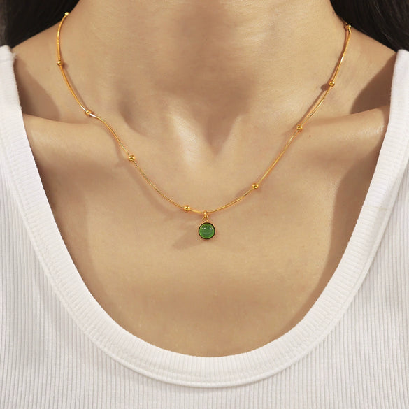 Wholesale Pendant Necklace Stainless Steel Titanium Steel Geometric 18K Gold Plated Light Luxury Style