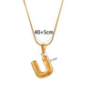 Wholesale Pendant Necklace Stainless Steel Titanium Steel Geometric Letter Pattern Polished