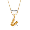 Wholesale Pendant Necklace Stainless Steel Titanium Steel Geometric Letter Pattern Polished