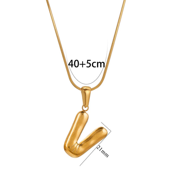 Wholesale Pendant Necklace Stainless Steel Titanium Steel Geometric Letter Pattern Polished