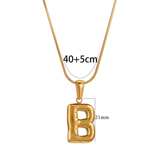 Wholesale Pendant Necklace Stainless Steel Titanium Steel Geometric Letter Pattern Polished