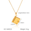 Wholesale Pendant Necklace Stainless Steel Titanium Steel Geometric Love Book Style Electroplated Women's