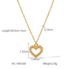 Wholesale Pendant Necklace Stainless Steel Titanium Steel Hollow Love Inlaid Zircon Geometric Electroplating Women's Light Luxury Allmatch