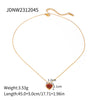 Wholesale Pendant Necklace Stainless Steel Titanium Steel Red Agate Heart Shaped Electroplated For Women