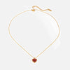 Wholesale Pendant Necklace Stainless Steel Titanium Steel Red Agate Heart Shaped Electroplated For Women
