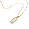 Wholesale Pendant Necklace Stainless Steel Titanium Steel Resin Pearl Geometric Electroplating Light Luxury Style For Women