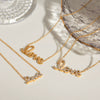 Wholesale Pendant Necklace Stainless Steel Titanium Steel Rhinestone Love Letter Geometric Electroplating For Women