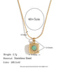 Wholesale Pendant Necklace Stainless Steel Titanium Steel Square Geometric Pattern 18K Gold Plated Electroplating For Women