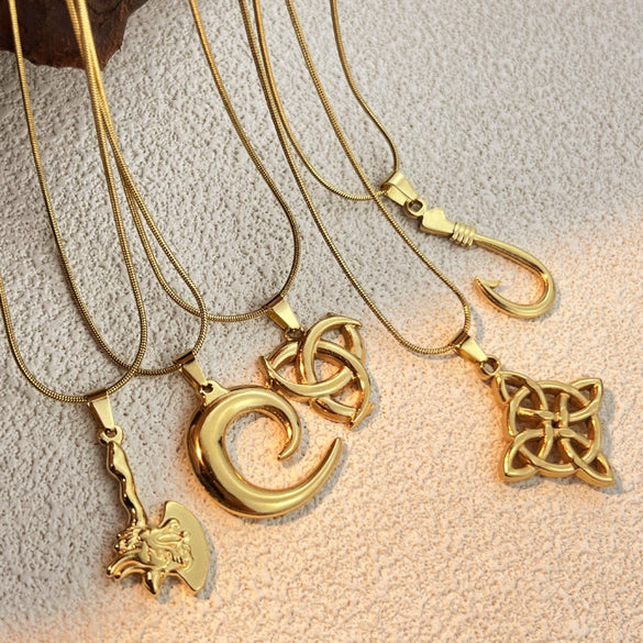 Wholesale Pendant Necklace Stainless Steel Titanium Steel U Shaped Retro Electroplated Versatile Jewelry Unisex