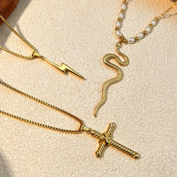 Wholesale Pendant Necklace Stainless Steel Titanium Steel Ushaped Retro Minimalist Electroplating Jewelry Unisex