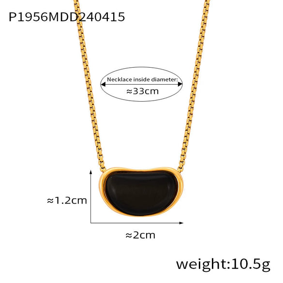 Wholesale Pendant Necklace Tiger's Eye Titanium Steel Retro Geometric Electroplating Women's