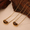 Wholesale Pendant Necklace Tiger's Eye Titanium Steel Retro Geometric Electroplating Women's