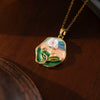 Wholesale Pendant Necklace Titanium Steel Copper Flower Electroplating Women's