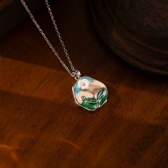 Wholesale Pendant Necklace Titanium Steel Copper Flower Electroplating Women's