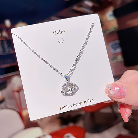 Wholesale Pendant Necklace Titanium Steel Copper Star Smiley Face Small Planet Electroplated For Women