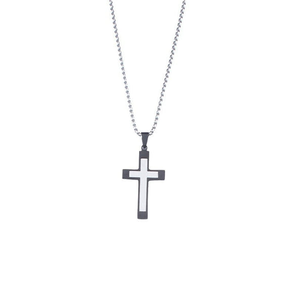 Wholesale Pendant Necklace Titanium Steel Geometric Electroplated Welded Twocolor Simple Unisex
