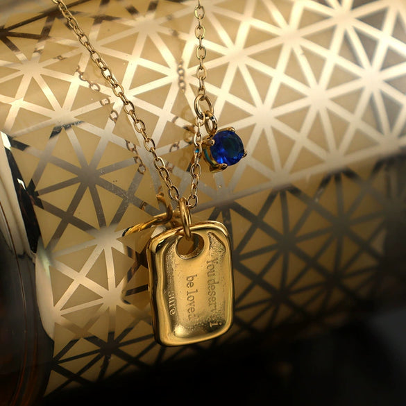 Wholesale Pendant Necklace Titanium Steel Geometric French Retro Electroplating O Chain For Women