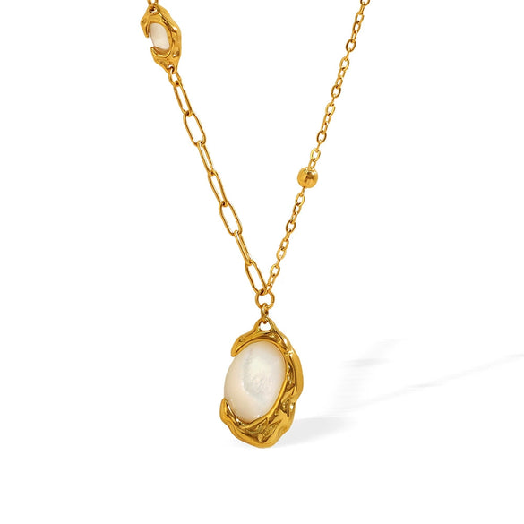 Wholesale Pendant Necklace 316L Stainless Steel Geometric Pattern Electroplated For Women