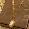Wholesale Pendant Necklace 316L Stainless Steel Geometric Pattern Electroplated For Women