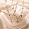 Wholesale Pendant Necklace Titanium Steel Geometric Simple Zircon Water Drop Devil's Eye Women's Fashion Highend Versatile