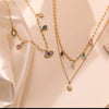 Wholesale Pendant Necklace Titanium Steel Geometric Simple Zircon Water Drop Devil's Eye Women's Fashion Highend Versatile