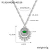 Wholesale Pendant Necklace 316L Stainless Steel Gold Plated Geometric Round Inlaid Zircon Eye Design