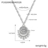 Wholesale Pendant Necklace 316L Stainless Steel Gold Plated Geometric Round Inlaid Zircon Eye Design