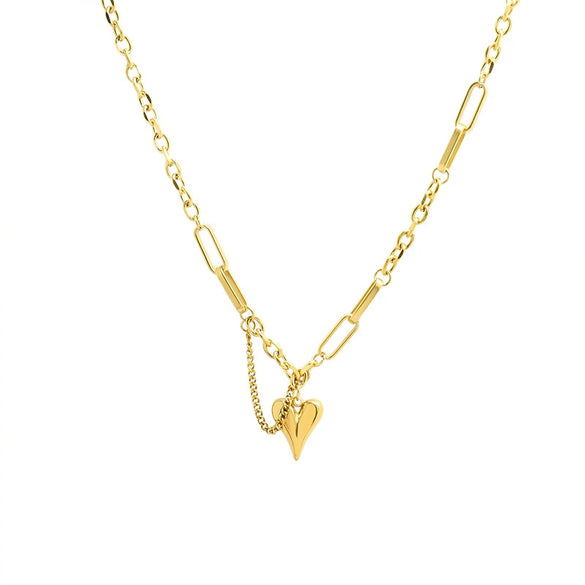 Wholesale Pendant Necklace 316L Stainless Steel Heart Shape Electroplating Simple Style For Women