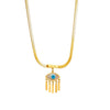 Wholesale Pendant Necklace Titanium Steel Snake Bone Chain Geometric Blue Eye Tassel Electroplated For Women