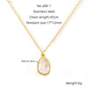 Wholesale Pendant Necklace Titanium Steel Stainless Steel Natural Stone Geometric Electroplated 18K Gold Clavicle Chain For Women