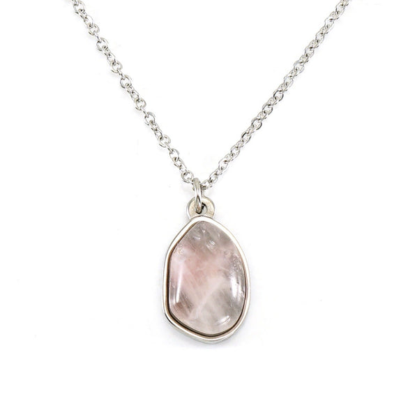 Wholesale Pendant Necklace Titanium Steel Stainless Steel Natural Stone Geometric Electroplated 18K Gold Clavicle Chain For Women