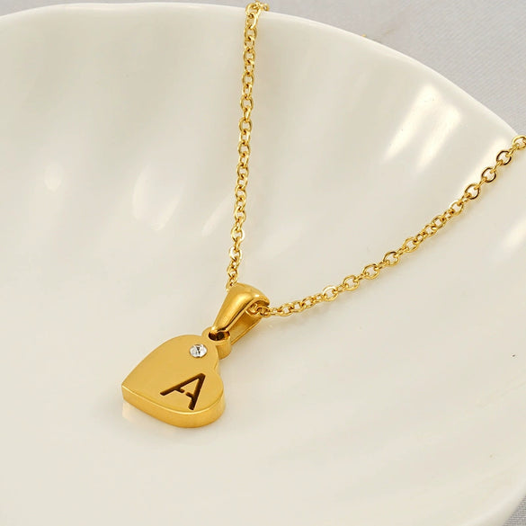 Wholesale Pendant Necklace Titanium Steel Stainless Steel With Letters Numbers Text Pattern 18K Gold Plated