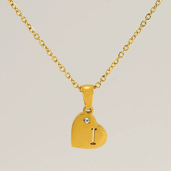Wholesale Pendant Necklace Titanium Steel Stainless Steel With Letters Numbers Text Pattern 18K Gold Plated