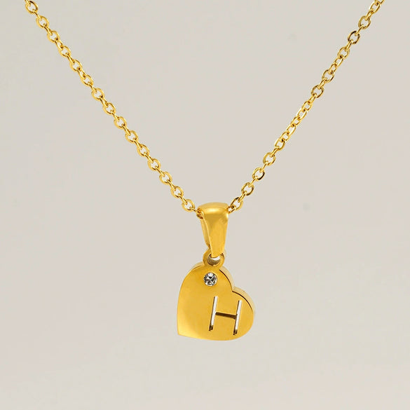 Wholesale Pendant Necklace Titanium Steel Stainless Steel With Letters Numbers Text Pattern 18K Gold Plated