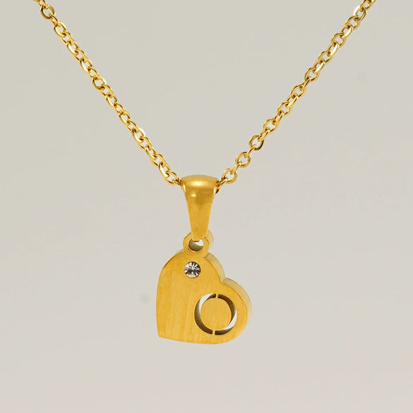 Wholesale Pendant Necklace Titanium Steel Stainless Steel With Letters Numbers Text Pattern 18K Gold Plated