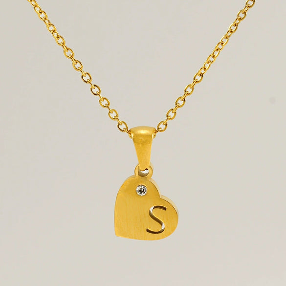 Wholesale Pendant Necklace Titanium Steel Stainless Steel With Letters Numbers Text Pattern 18K Gold Plated