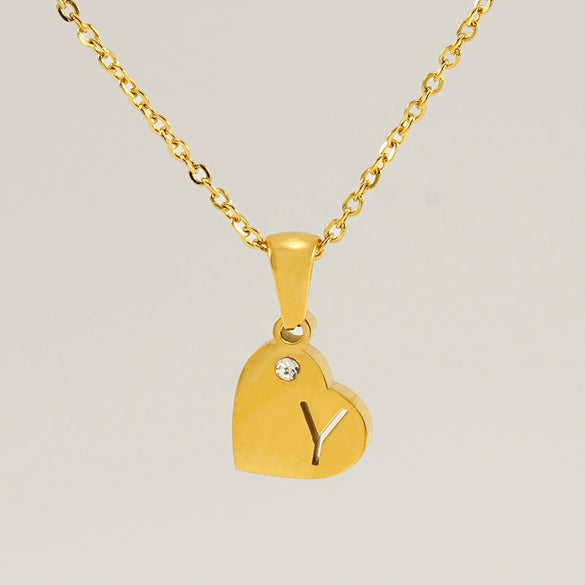 Wholesale Pendant Necklace Titanium Steel Stainless Steel With Letters Numbers Text Pattern 18K Gold Plated