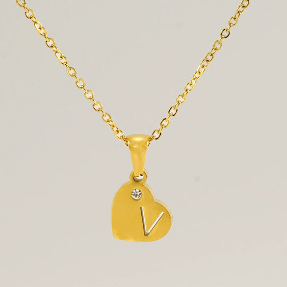 Wholesale Pendant Necklace Titanium Steel Stainless Steel With Letters Numbers Text Pattern 18K Gold Plated