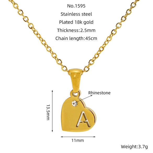 Wholesale Pendant Necklace Titanium Steel Stainless Steel With Letters Numbers Text Pattern 18K Gold Plated
