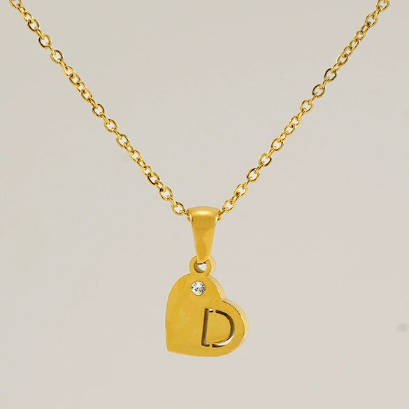Wholesale Pendant Necklace Titanium Steel Stainless Steel With Letters Numbers Text Pattern 18K Gold Plated