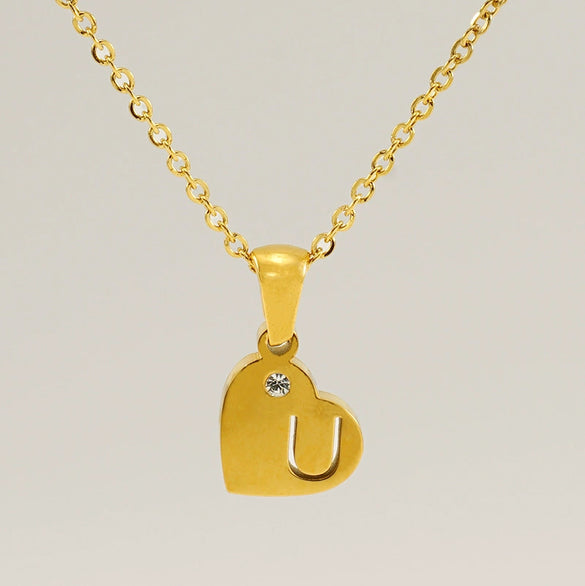 Wholesale Pendant Necklace Titanium Steel Stainless Steel With Letters Numbers Text Pattern 18K Gold Plated