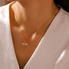 Wholesale Pendant Necklace Water Shell Copper 316L Stainless Steel Plated 18K Gold Double Bow Geometric Fairy Style