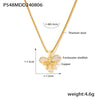 Wholesale Pendant Necklace Water Shell Copper 316L Stainless Steel Plated 18K Gold Double Bow Geometric Fairy Style